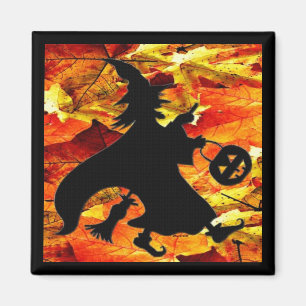 Imán Hojas de la bruja y de la caída de Halloween