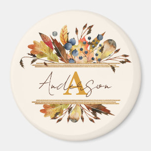 Imán Hojas de otoño enmarcan personalizadas