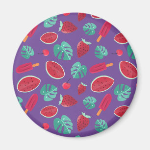 Imán Hojas de pavimento, cereza, fresa y sandía