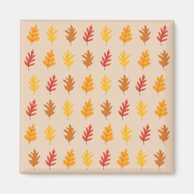 Imán Hojas de roble de otoño (Frente)