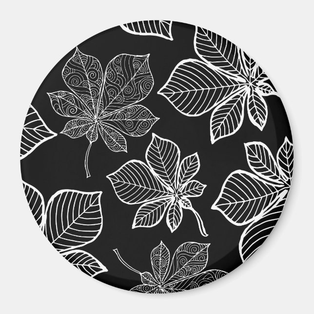 Imán Hojas estilizadas 3 (Frente)