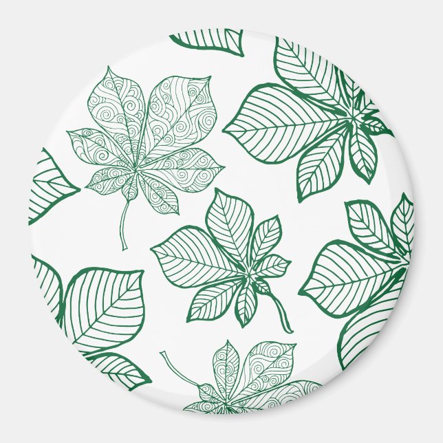 Imán Hojas estilizadas 5 (Frente)