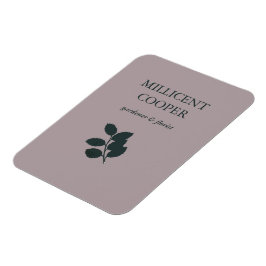 Imán Hojas grises oscuras, silueta morada