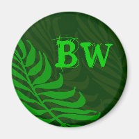 Hojas monogramadas de helecho verde
