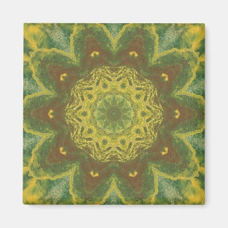 Imán Hojas otoñales abedulares abstractas kaleidoscopio