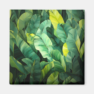 Imán Hojas Tropicales Abstracto Botánico Jungla Natural