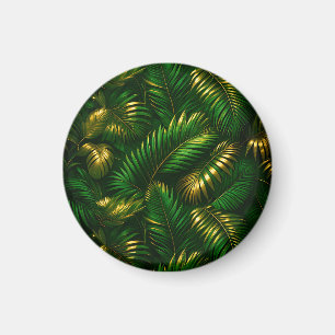 Imán Hojas Tropicales Doradas Jungla Luxe