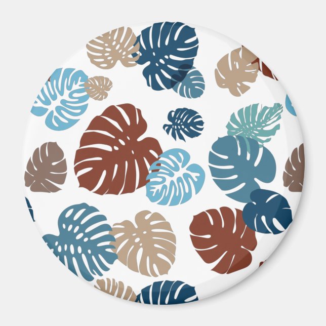 Imán Hojas tropicales multicolores 11 (Frente)