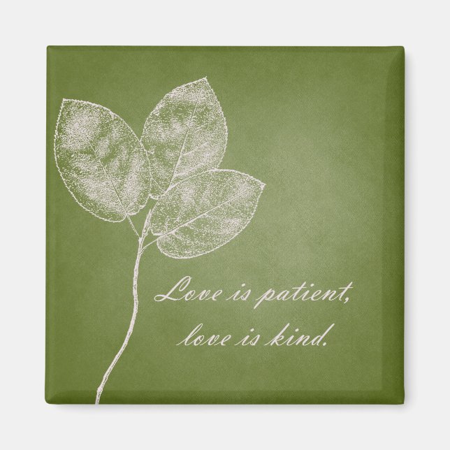 Imán Hojas verdes de Grunge (Frente)