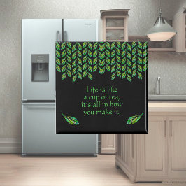 Imán Hojas verdes neón - arte fractal, irlandés diciend