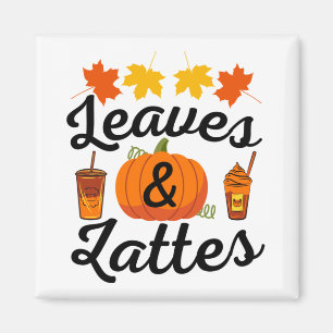 Imán Hojas y Latte Otoño