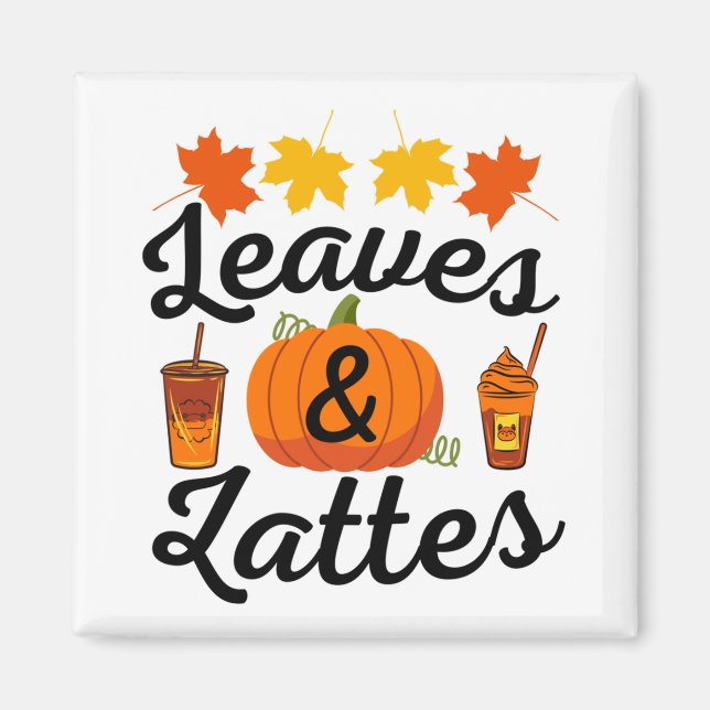 Imán Hojas y Latte Otoño (Frente)