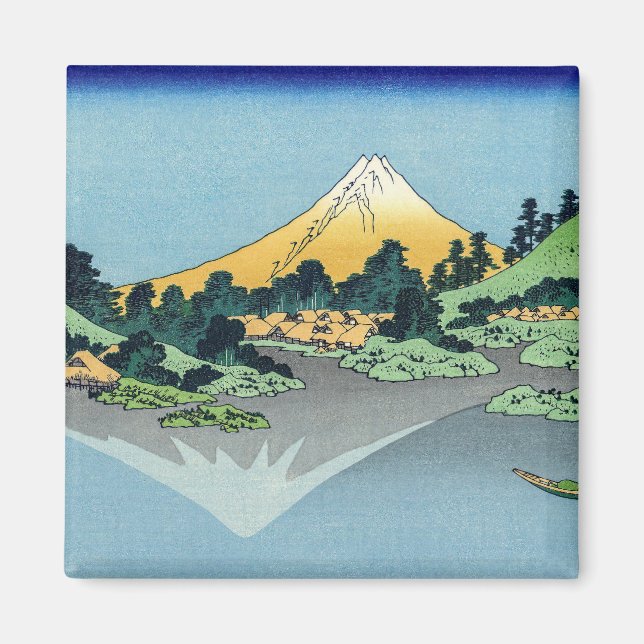 Imán Hokusai - El Monte Fuji reflexiona en el lago Kawa (Frente)