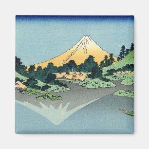 Imán Hokusai Monte Fuji se refleja en el lago Kawaguchi