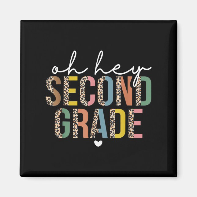 Imán Hola, 2º Grado De Vuelta Al Leopardo Escolar Por (Frente)