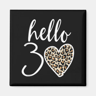 Imán Hola 30 Regalos Corazón Leopardo 30 Años Fiesta 30