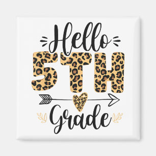 Imán Hola 5 Maestra De Leopardo De Quinto Grado De Vuel