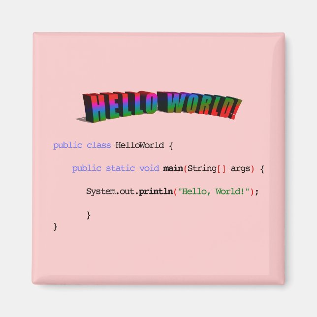 Imán Hola a todos los geek del mundo saludo Java (Frente)