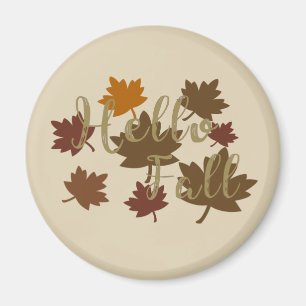 Imán Hola acuarela de otoño hojas de otoño