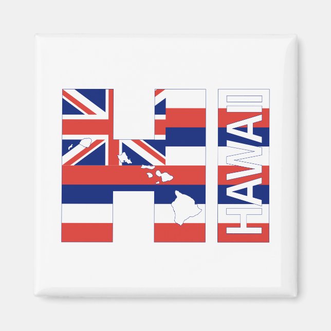 Imán HOLA bandera del Hawaiian de las islas de Hawaii (Frente)