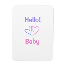 Imán Hola bebé púrpura púrpura nombre de corazón acuare