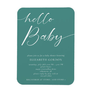 Imán Hola Boho neutral de género Minimalista de Baby Sh