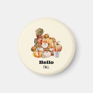 Imán Hola Caída Calabazas Rústicas y Otoño del País