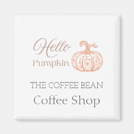 Imán Hola Calabaza Diseño de Marca para Café de Otoño