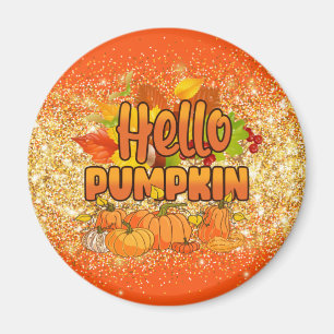 Imán Hola Calabaza Personalizar de otoño Texto y color