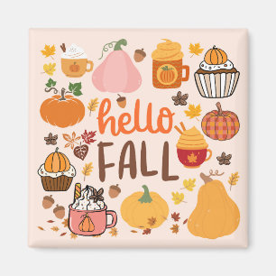 Imán Hola calabazas de otoño