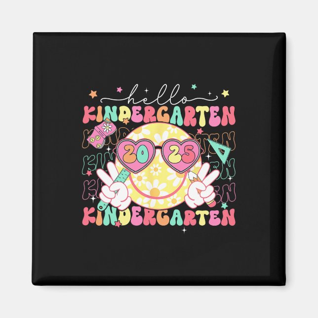 Imán Hola Cara Sonriente De Kindergarten De Vuelta A La (Frente)