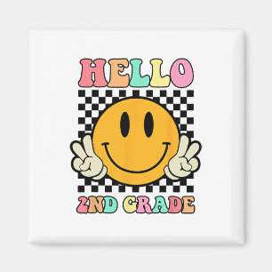Imán Hola Cara Sonriente Hippie de 2do Grado Ck al Cole