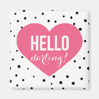 Hola Darling Heart | Polka Dots Magnet