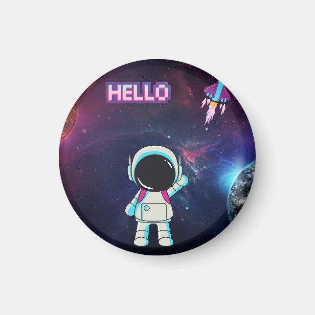 Imán Hola desde el espacio, (Frente)