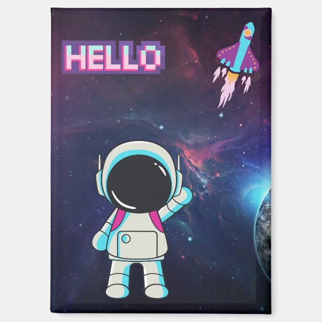 Imán Hola desde el espacio, (Anverso)