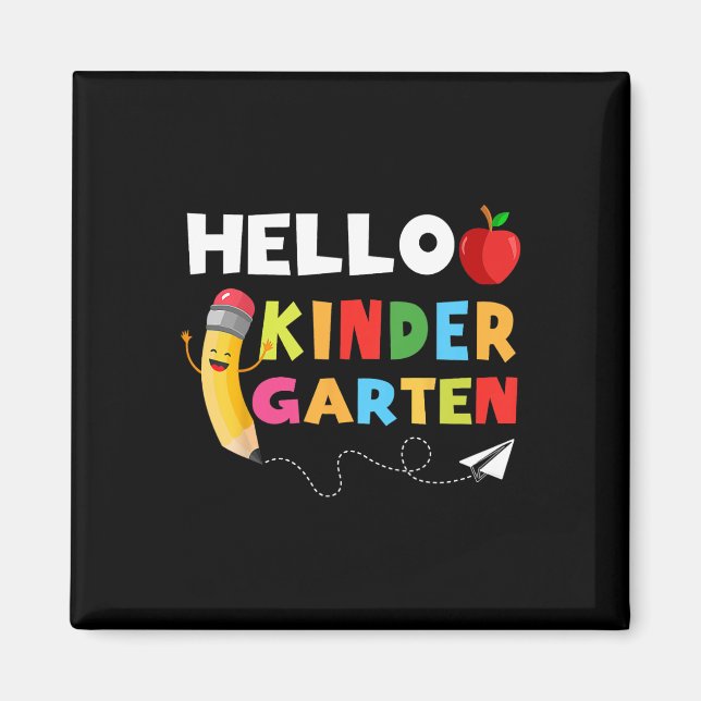 Imán Hola equipo de kindergarten de vuelta a la escuela (Frente)