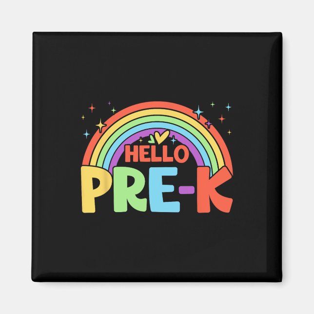 Imán Hola Equipo De Maestros De Lluvia Pre-k De Regreso (Frente)
