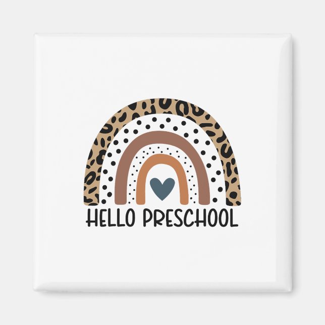 Imán Hola equipo de maestros de preescolar arcoiris pre (Frente)