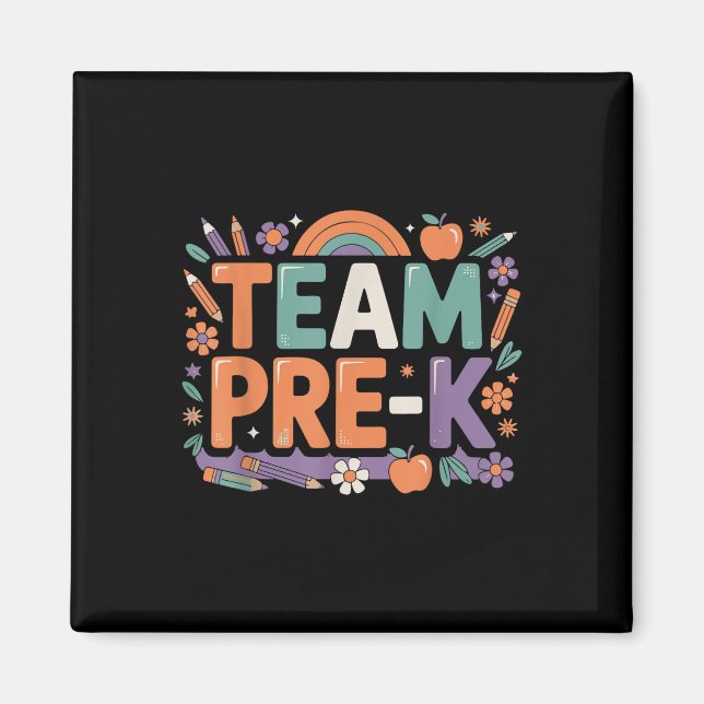Imán Hola Equipo Prek De Vuelta A La Diversión Escolar  (Frente)