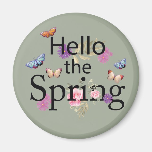 Imán Hola, Flor De Primavera (Frente)