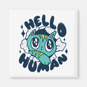 Imán Hola gato humano