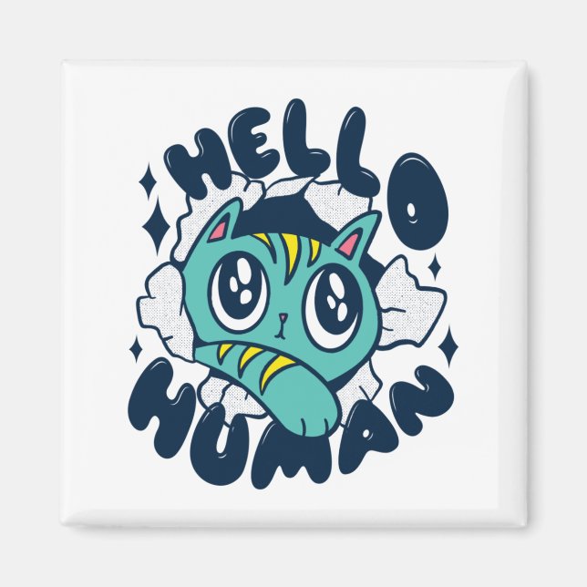 Imán Hola gato humano (Frente)