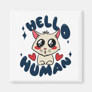 Imán Hola gato humano