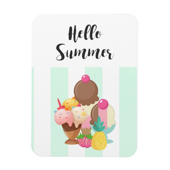 Imán Hola helados de verano dulces (Vertical)