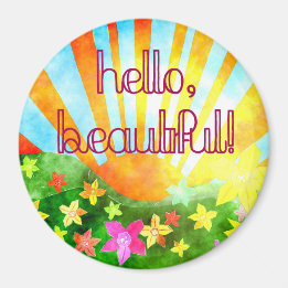 Imán ¡Hola, Hermosa! Sunny Day Colorful Magnet