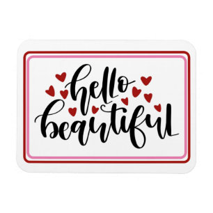 Imán Hola hermosos corazones modernos