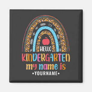 Imán Hola Kindergarten Arcoiris primer día de escuela