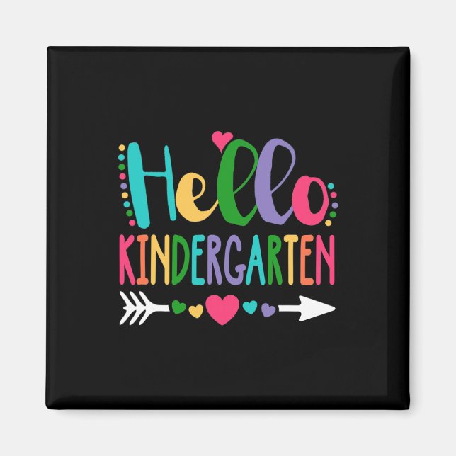 Imán Hola Kindergarten Leopard Tie Dye Lápiz Cute Te (Frente)