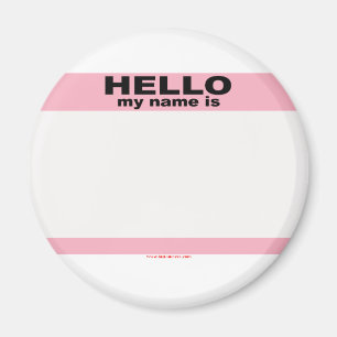 Imán Hola mi nombre es copia ROSADA EN BLANCO