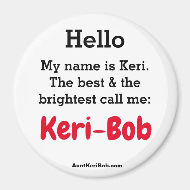 Imán Hola, mi nombre es Keri (Frente)